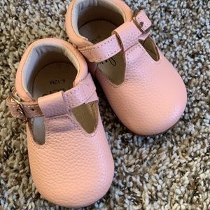 Pink monkey feet t straps